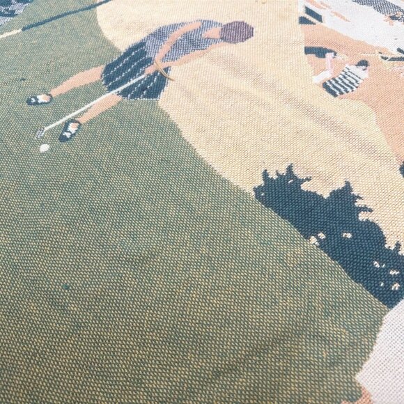 St Andrews Golf Afghan Throw Blanket Tapestry GOODWIN WEAVERS 29.5x67" - Picture 6 of 11